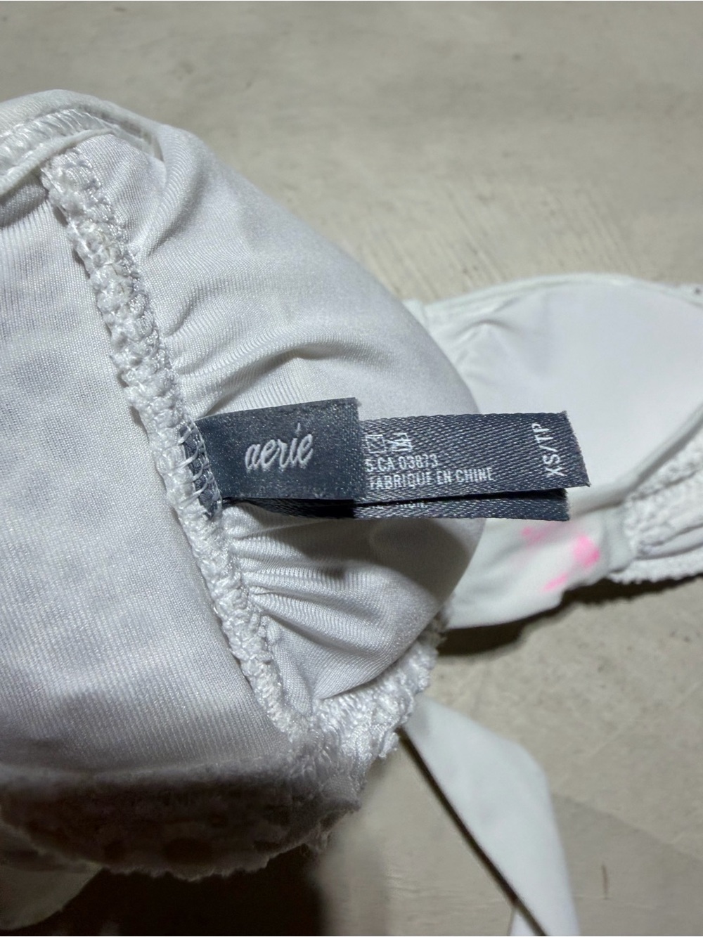Aerie White Crochet Bandeau strapless Bikini Top XS - Picture 3 of 8